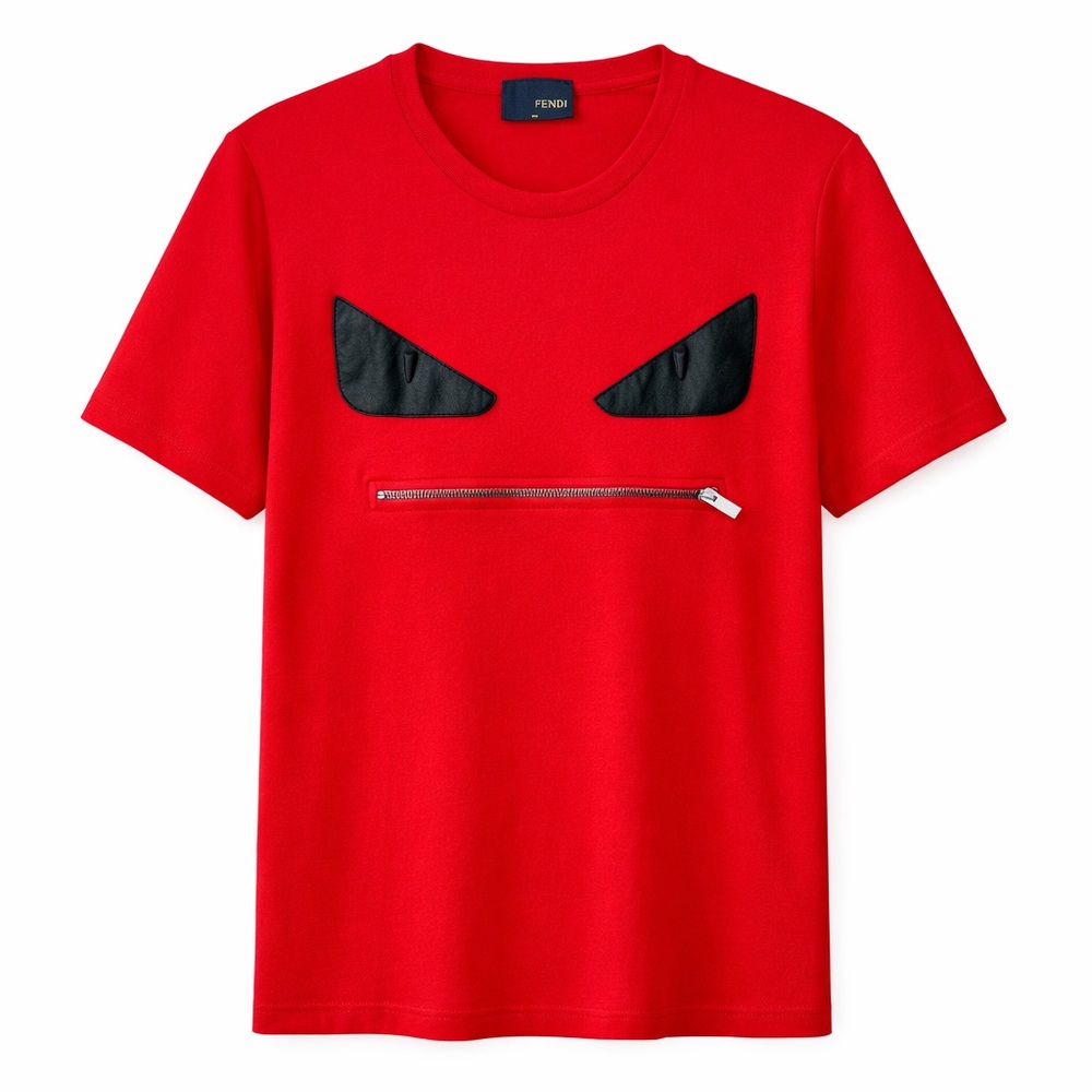 Fendi Monster Leather Eyes T-Shirt